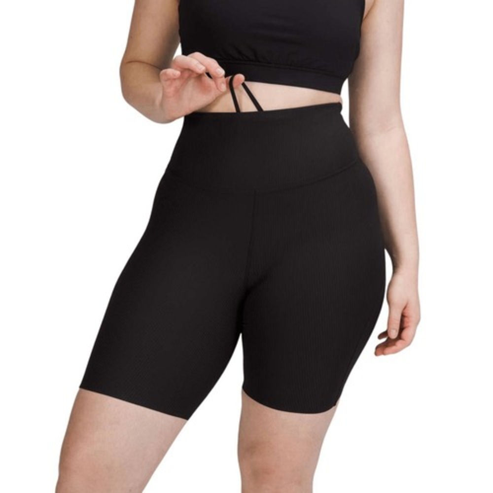 Lululemon‎ Base Pace 8" High-Rise Ribbed Black Shorts Nulux Size 4